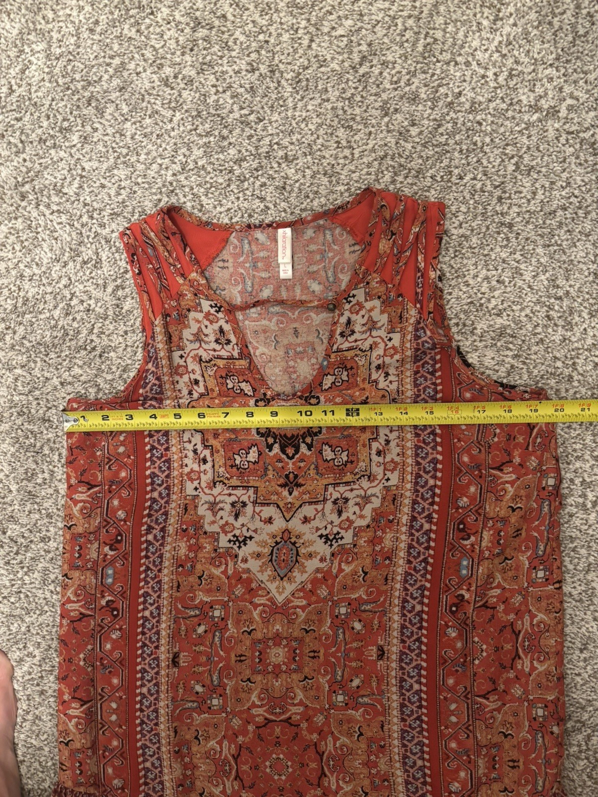 Women’s Xhilaration Rust Colored Paisley Sleeveless Sundress Size L