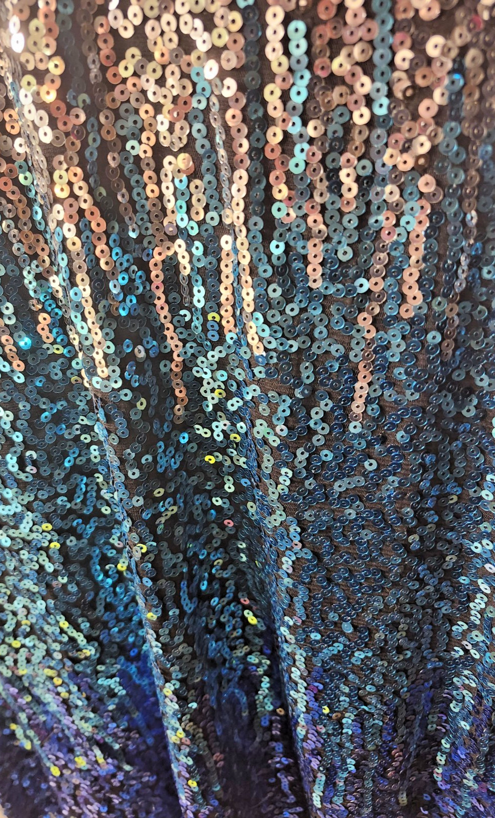 XL PrettyGuide Womens Sequin Ombre Silver and Blue Party Cocktail Dress NWT