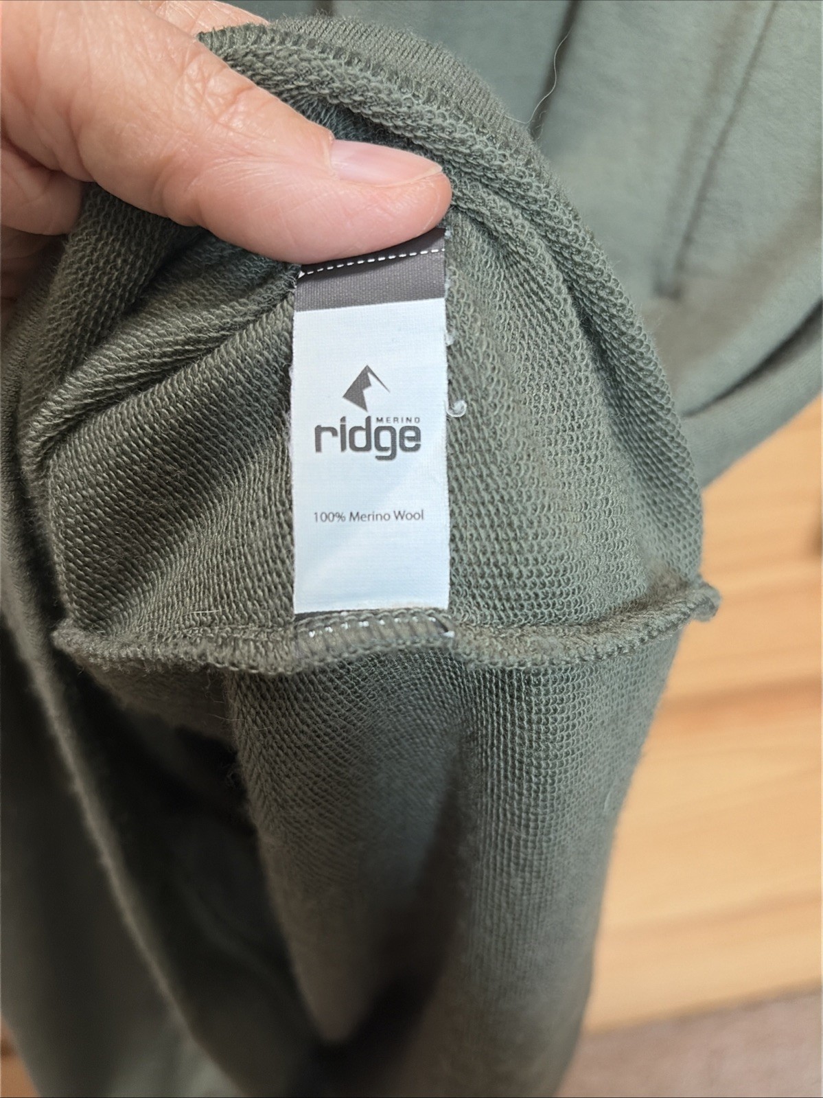 Ridge Merino Hyde Dress 100% Wool Olive Green Zip Pockets