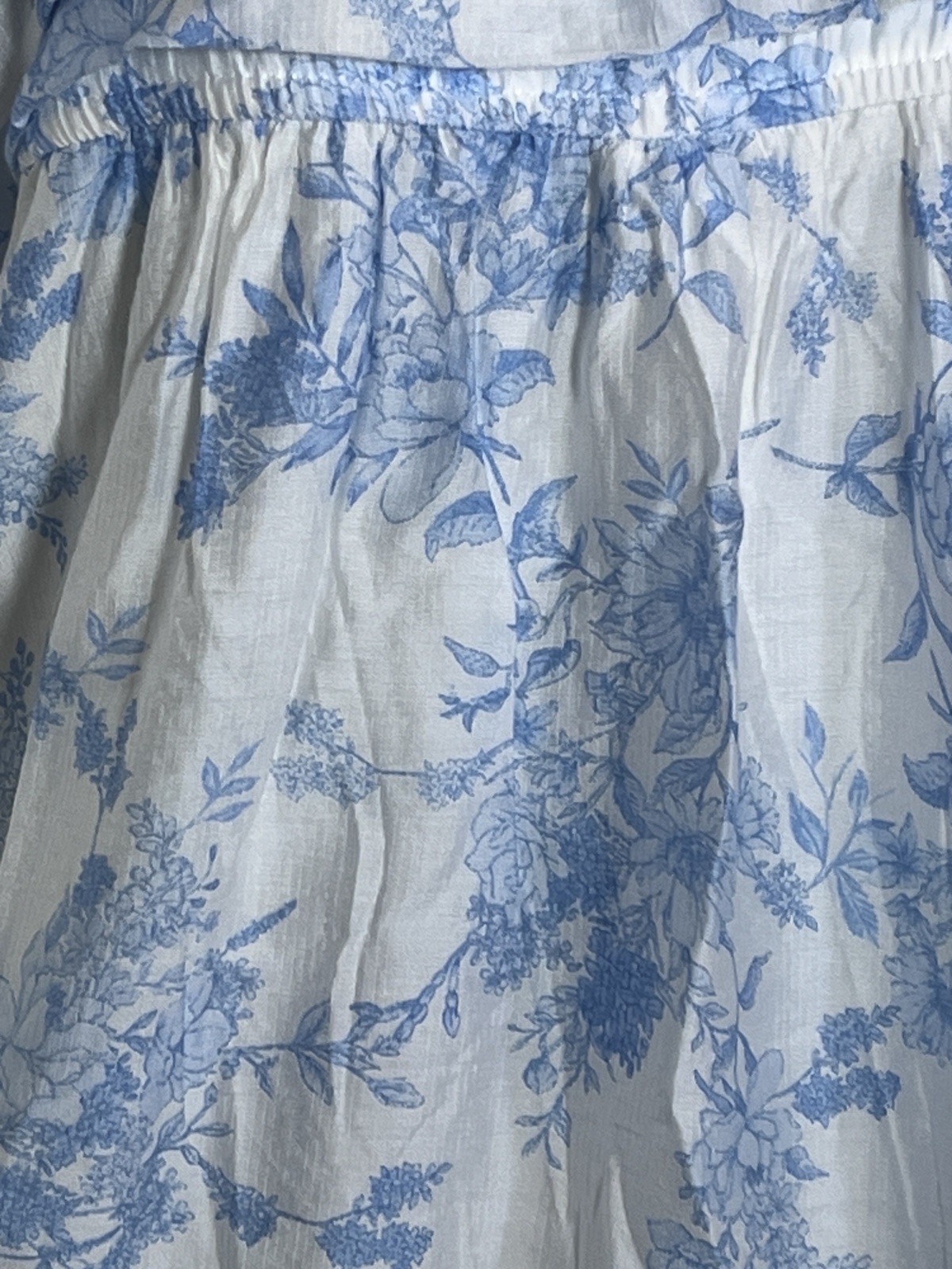 Sweet Wanderer Blue Floral Boho Summer Dress Size S Pleated Square Neck Cottage