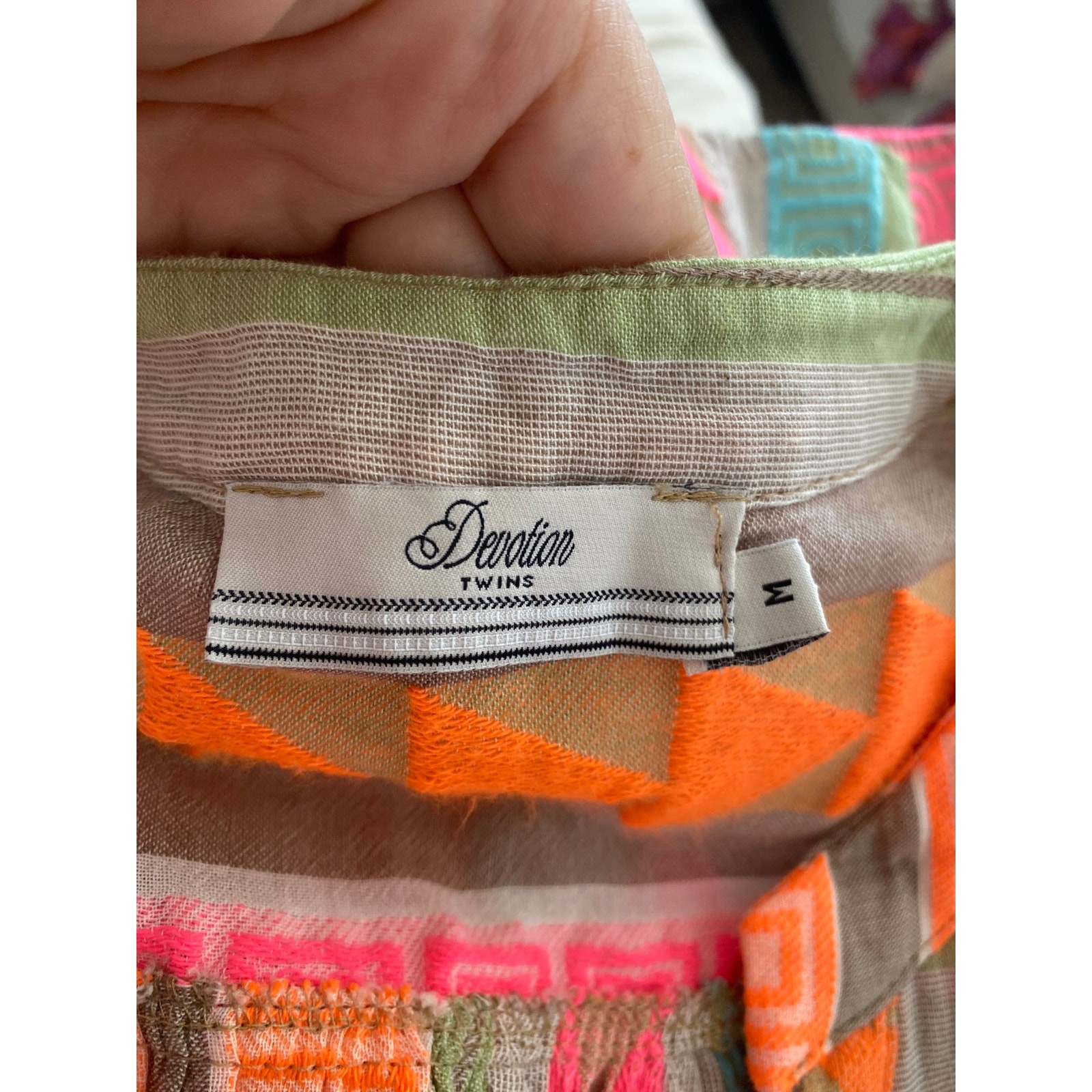 Devotion Twins Ella Short Mini Dress Pink Orange Print Anthropologie Medium