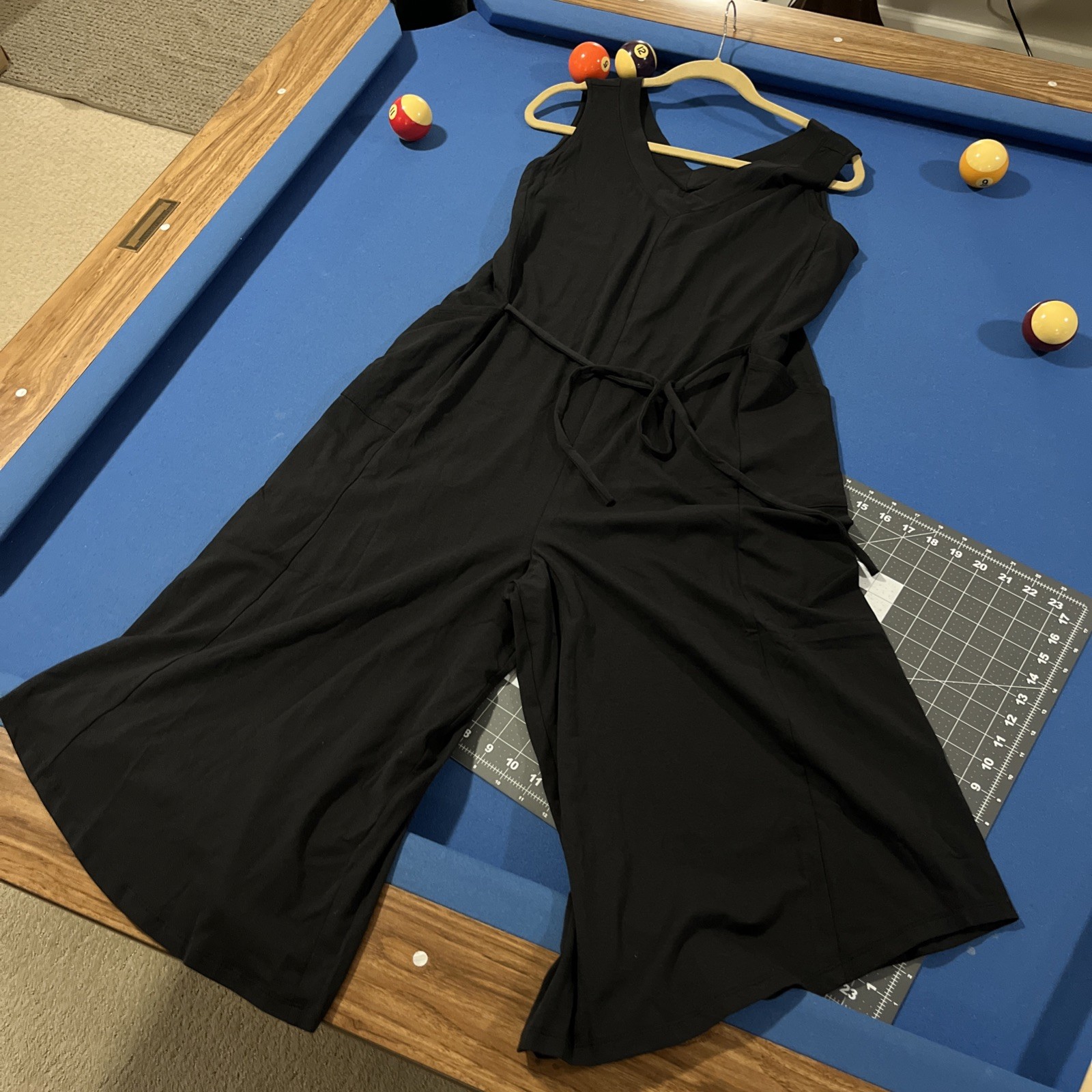 Anybody Cozy Knit Romper / Shorts Dress Size L Tall Black Sleeveless Tie – New