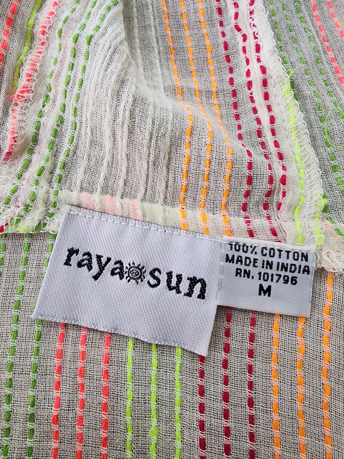 Raya Sun Dress Beach Coverup Embroidered Boho Cali Girl Surfer Hood Size Medium