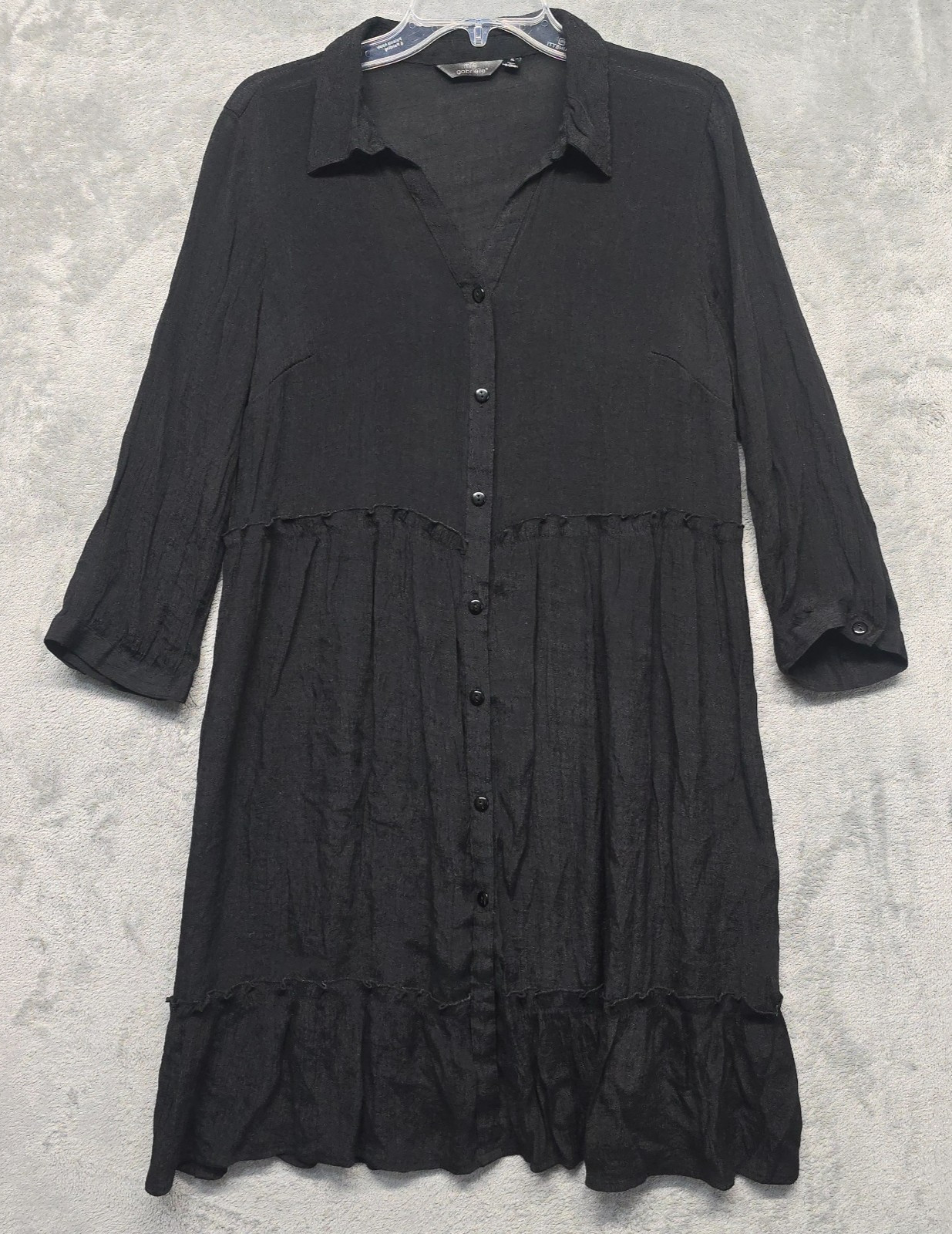 Mlle Gabrielle Dress Womens Sz Extra Large Black Lightweight Gauze Breezy Cottag