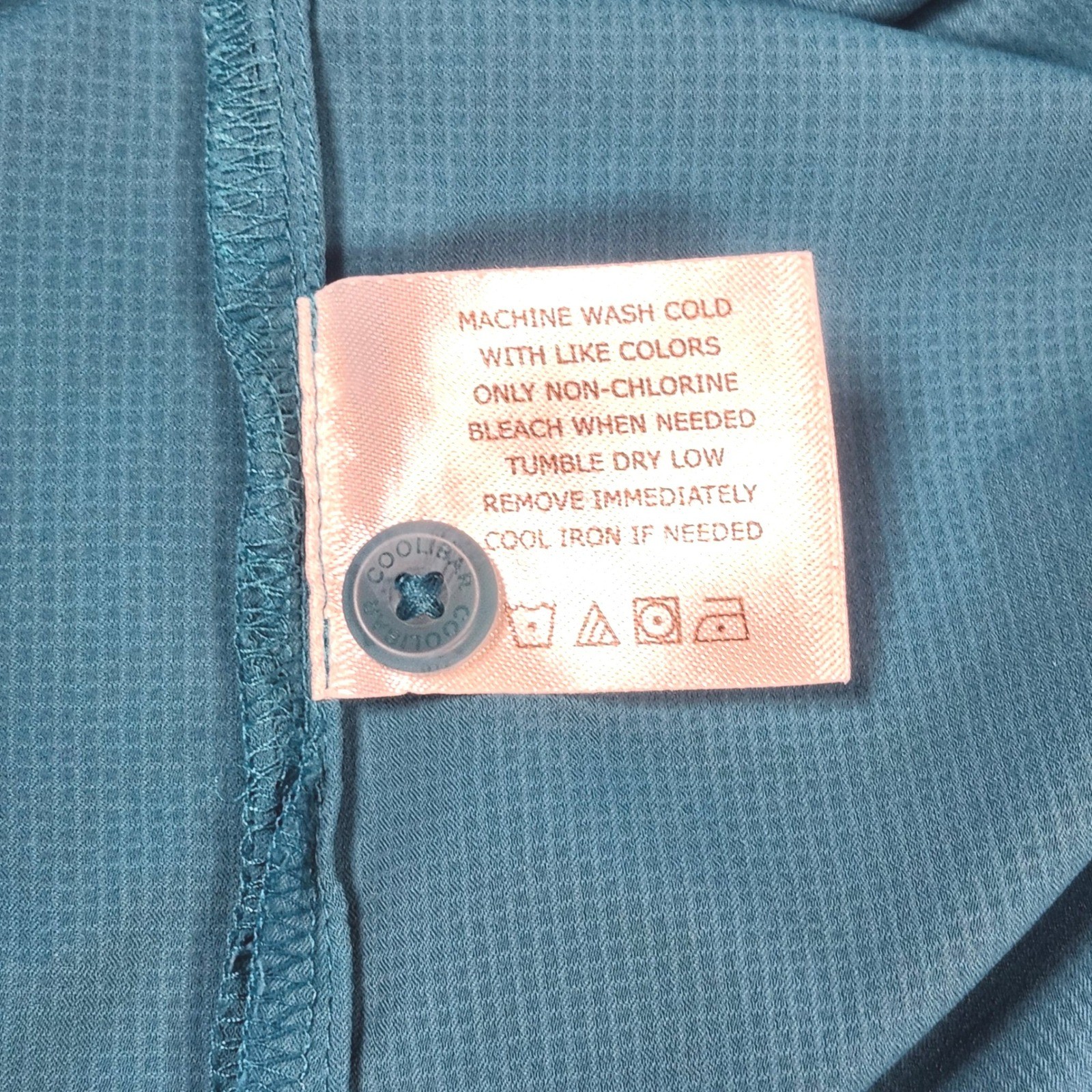 Coolibar Espanola Way Button Front Midi Dress Size Med Teal UPF 50 Casual Resort
