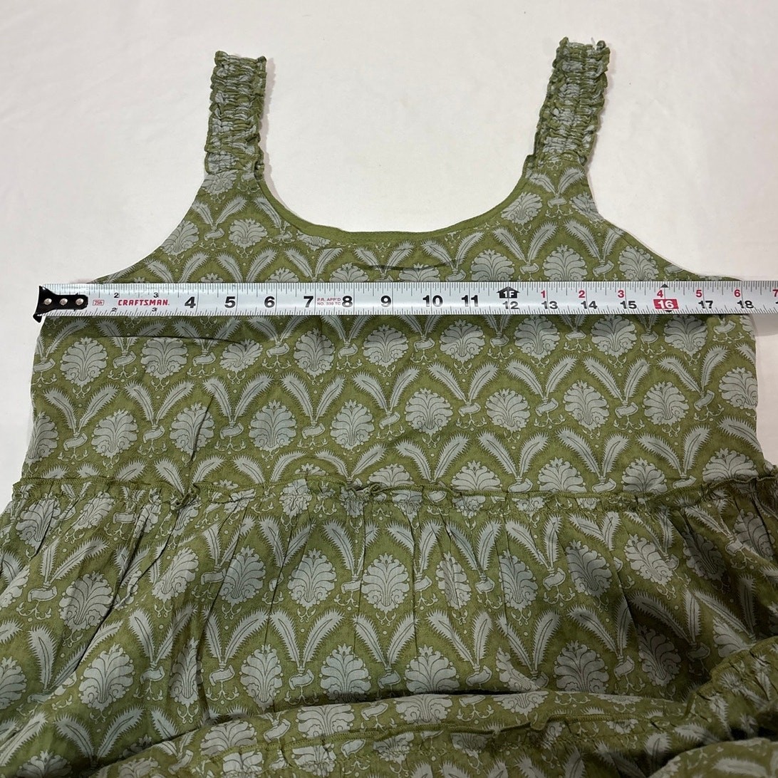 Natural Life Women’s Medium Adele Midi Dress Green Floral Boho Ethereal Girly
