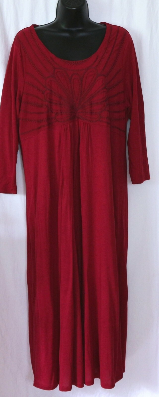 BODEN Lined Burgundy Viscose Slip-On Drs 3/4 Slvs 42 In Chest Sz 16L EXC
