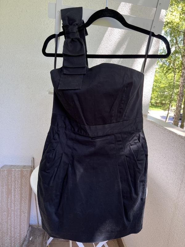 Women French Connection dress black cotton 38/M #8MQX