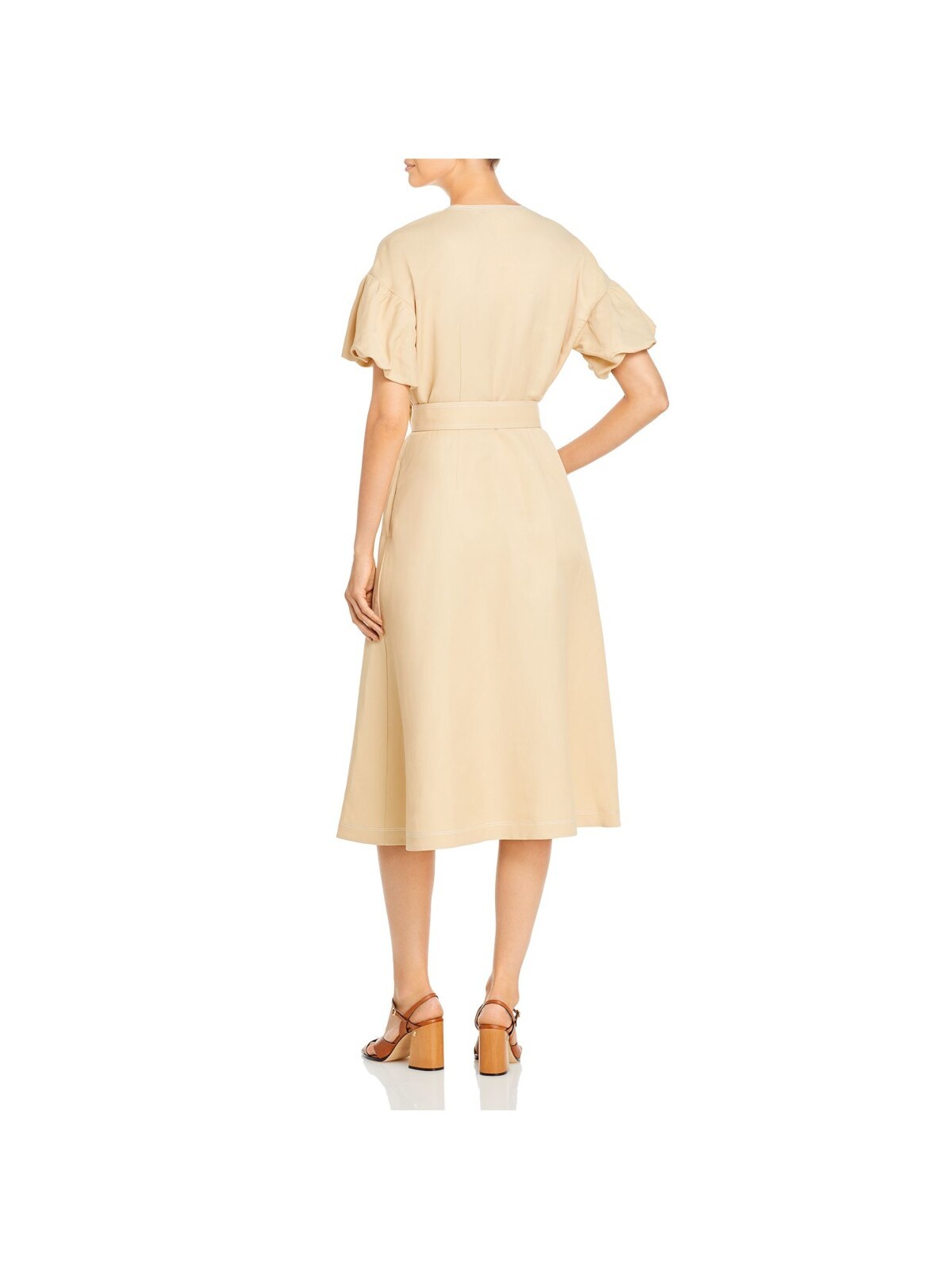 LAFAYETTE 148 Womens Dress Beige Belted Side Pockets Button Front Closur M