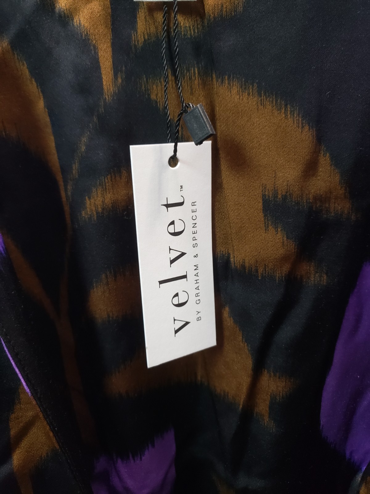 Velvet by Graham & Spencer Womens Janey Printed Satin Dress, Fiji, XL
