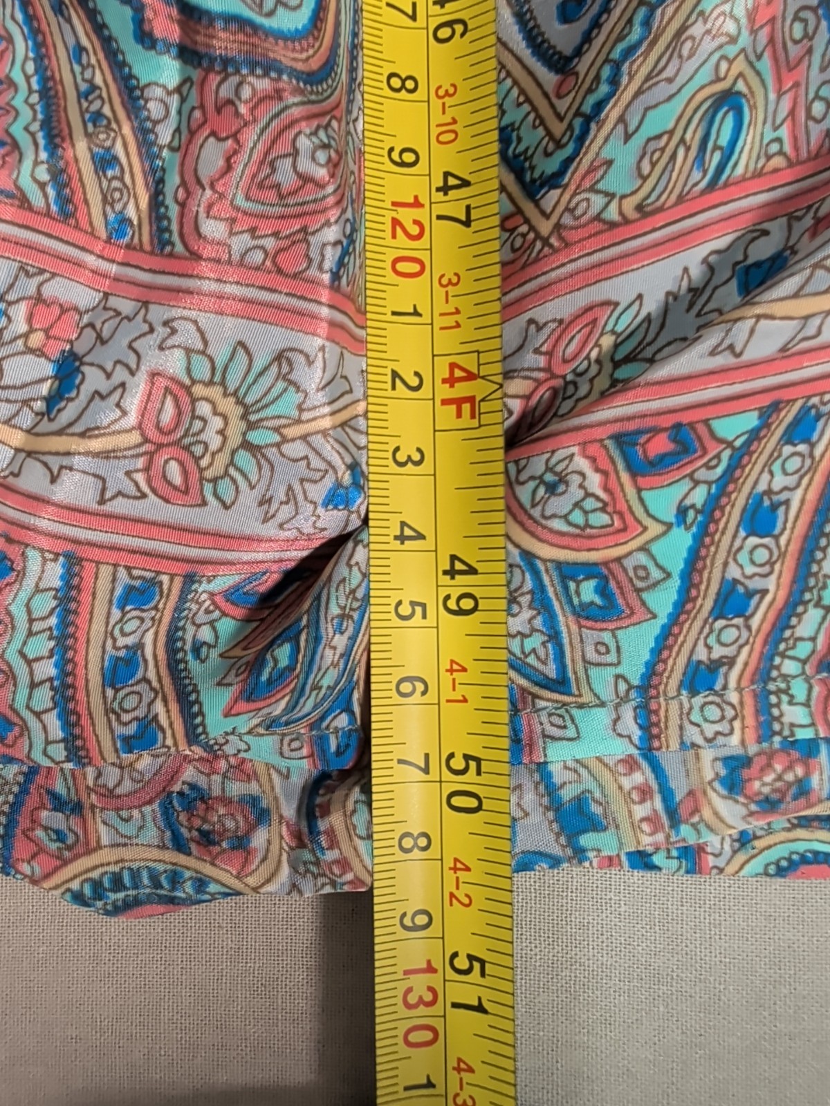 Rhea Women One Size Silk Blend Teal Pink Paisley Maxi Dress Boho Tiered Festival