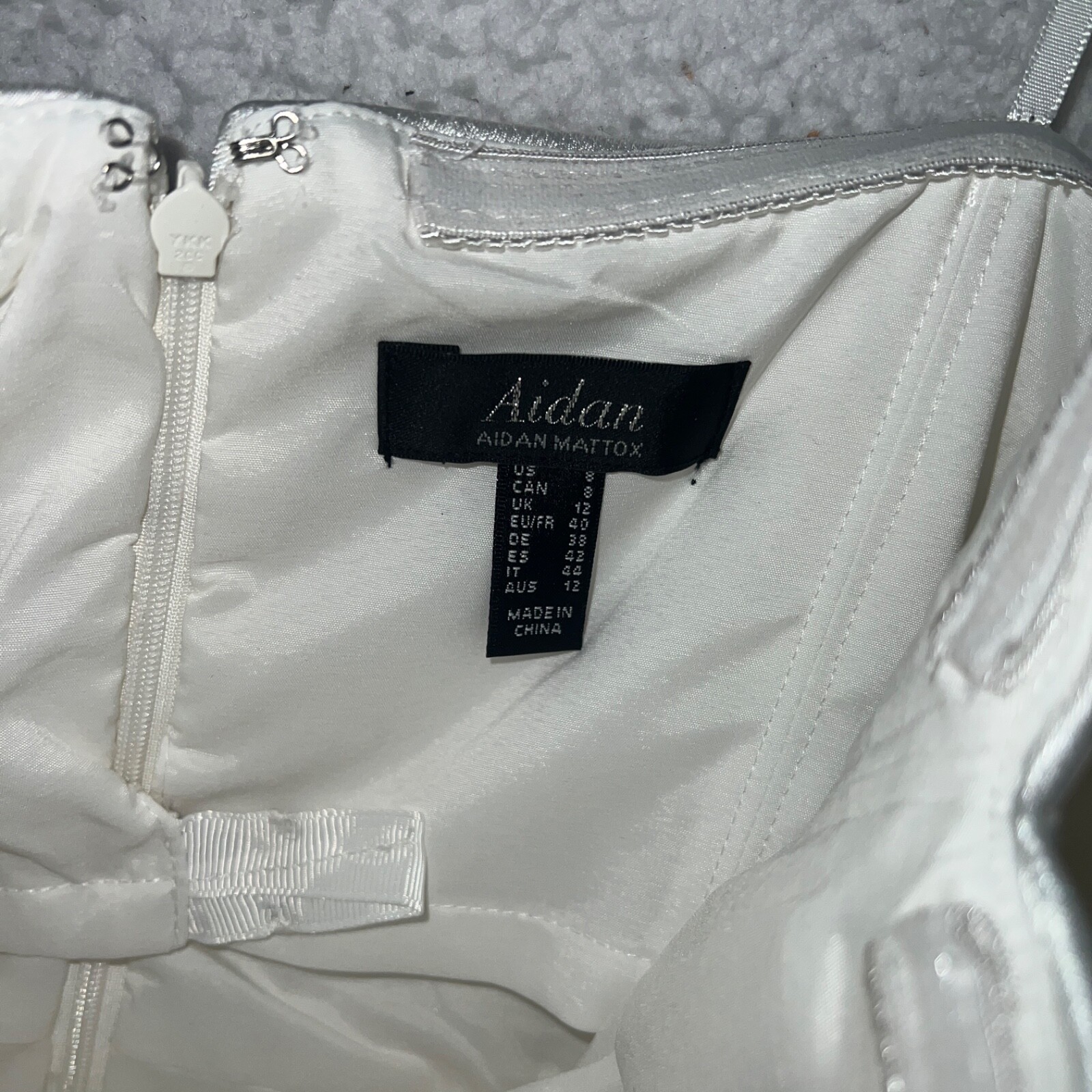 Aidan Mattox Strapless Tuxedo Dress Size 8 NWT Ivory MN1E205509