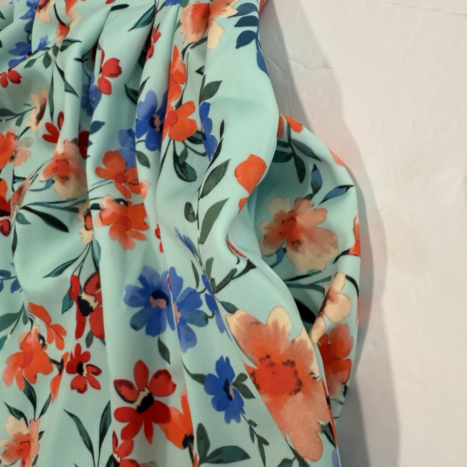Calvin Klein Colorful Floral Cap Sleeve Pleated Pockets Scuba Flare Dress 10