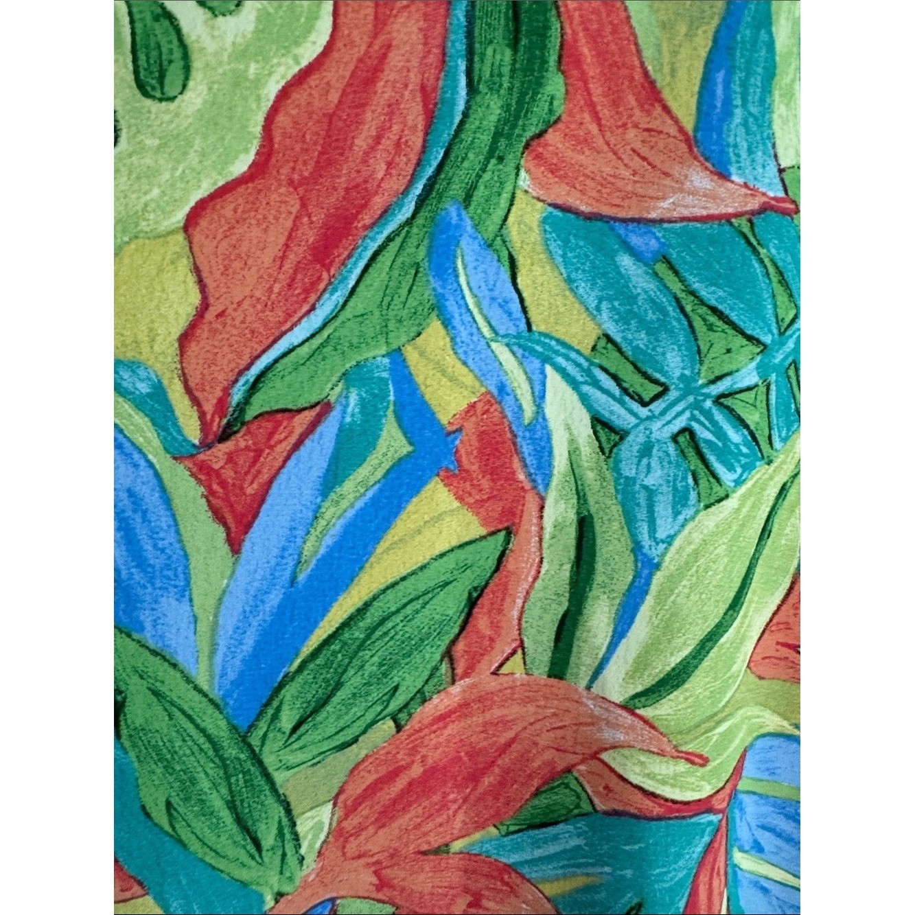 GeeGee Tropical Leaf Print Sundress Vibrant Summer Boutique Resortwear EUC in S