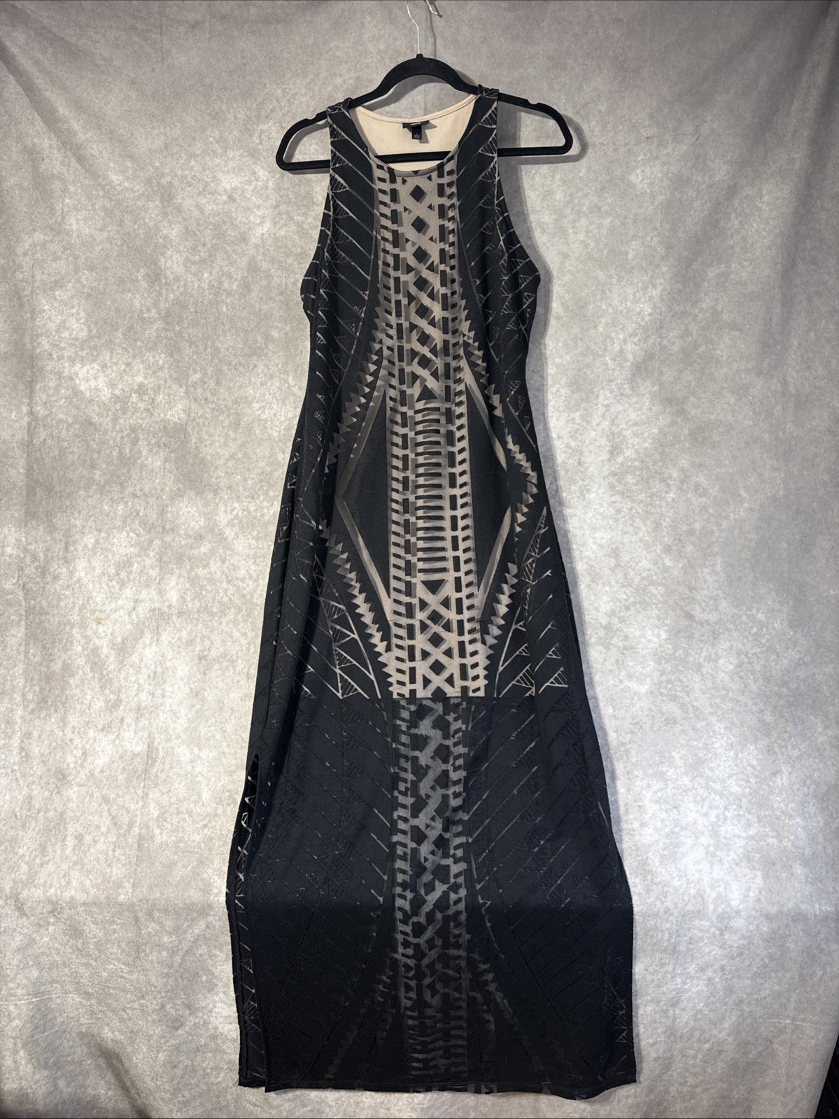 Mossimo Cutaway Shear With Mini Liner Black/Tan Dress in Size L