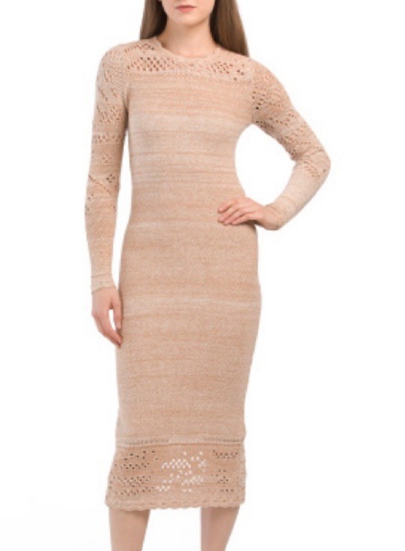 torn by ronny kobo Celeste dress Midi XS Almond Color