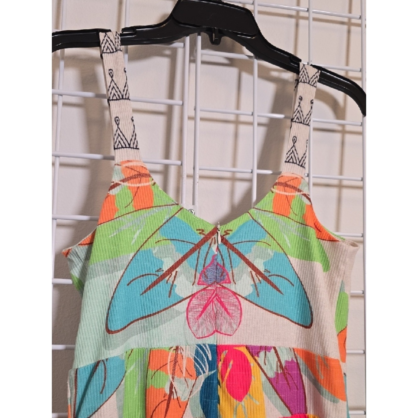 Tropical Colorful Leaf Pattern Yumarimel Brazilian Maxi Dress Size Medium NWT