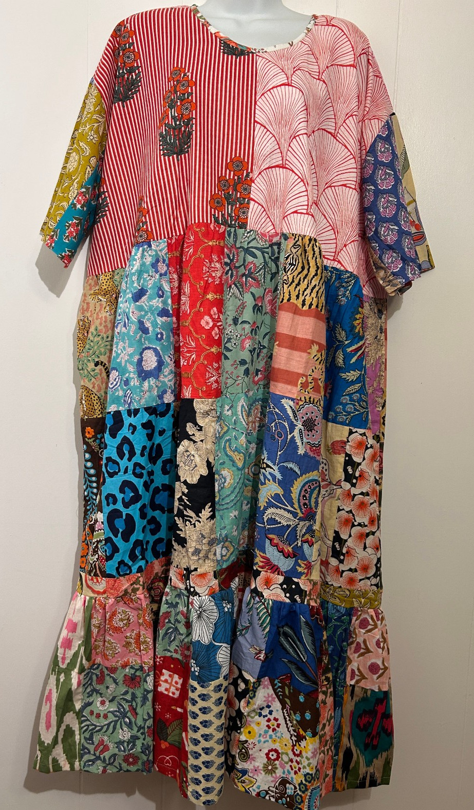 Nwt FUNKY STUFF nothing matches patch cotton maxi hippy boho DRESS 4X Free shipp