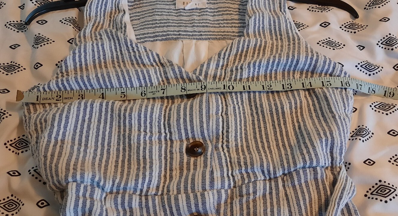 Lost + Wander Womens Full Button Front Midi Dress Size M Pinstripe Pockets