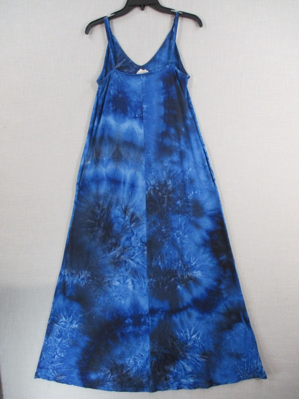 Blue Tie-Dye Maxi Dress By Ninexis With Adjustable Straps Sleeveless Lightweight