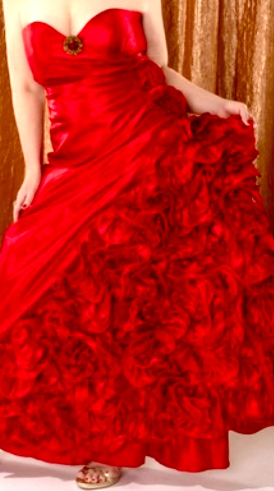 Preown-Jump Apparel Classic Decadence S’Heart Bodice Prom Gown(Red) – Sz 9/10