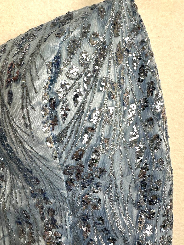 Alex & Sophia Mini Dress Juniors Size 15/16 Blue Fit & Flare Sequin Glitter NWT