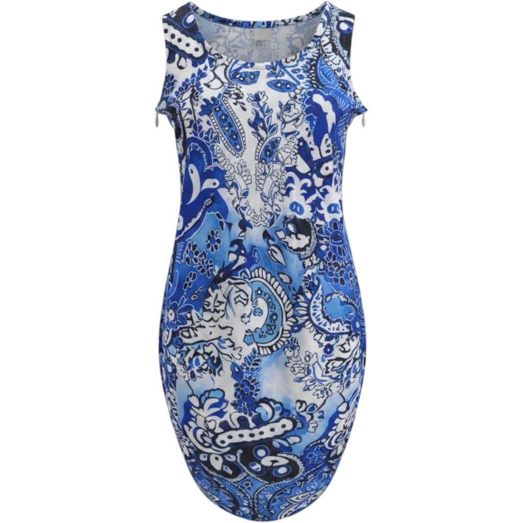 Cupshe Blue Paisley Boho Maxi Dress V-Neck Spaghetti Strap Summer Small NWT