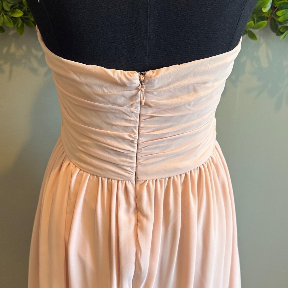 Moonlight Serenade Peach Strapless Dress *alterations for 5′-5’3 *- (46″ long)