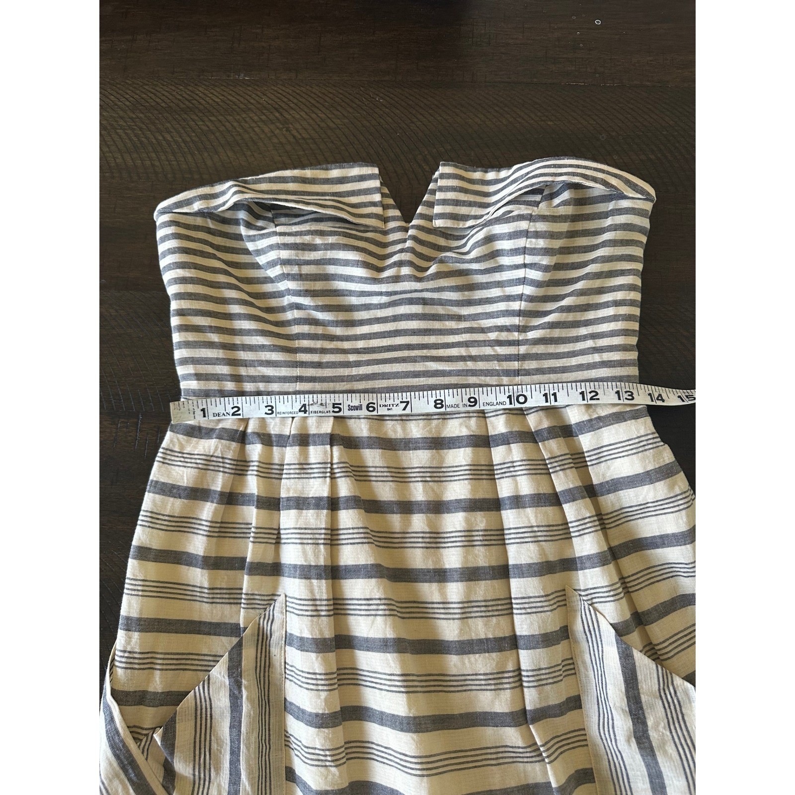 Maeve Anthropologie Striped Strapless Fit Flare Dress 2