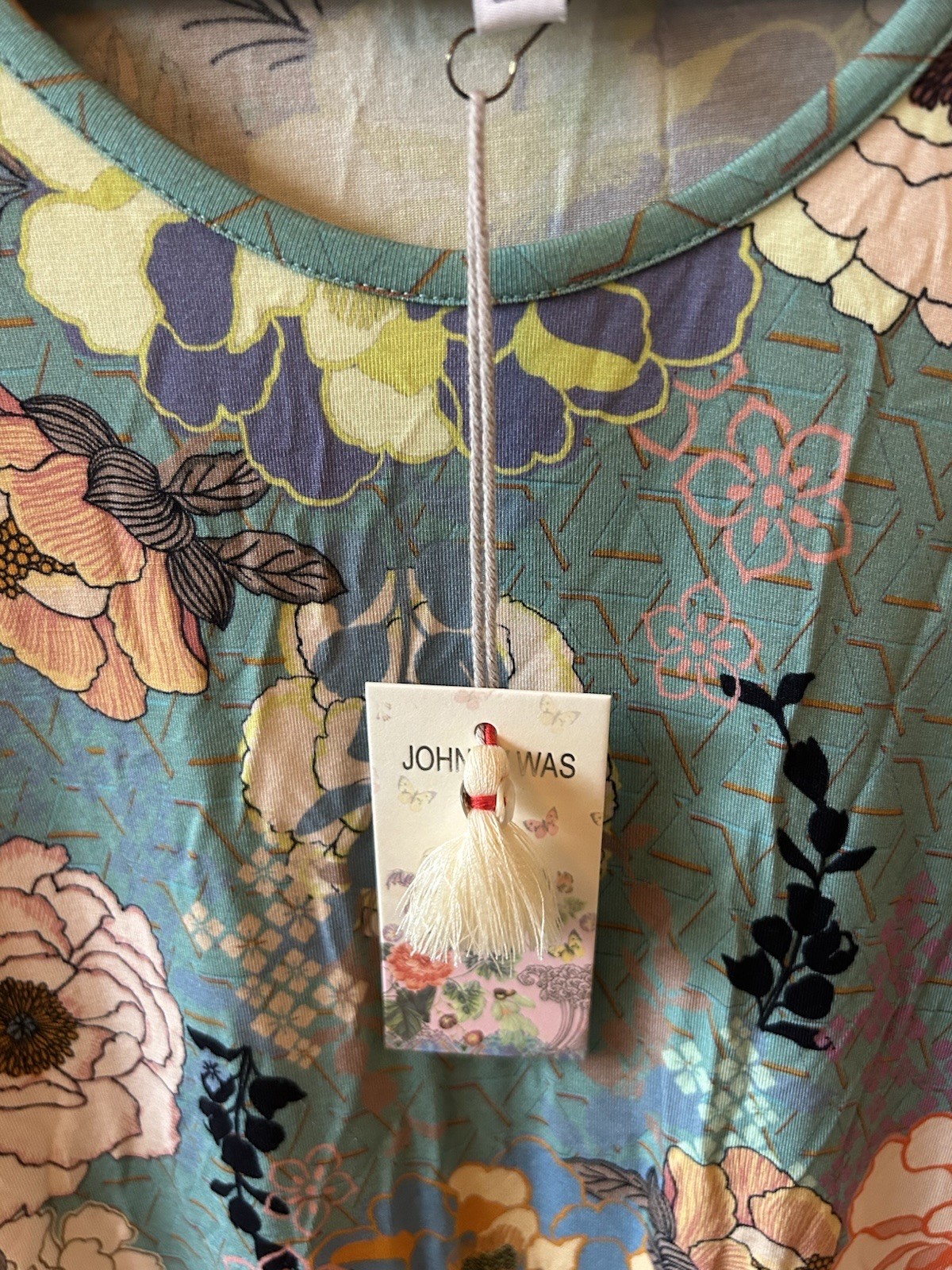 Johnny Was Millay Swing Dress Teal Floral Bamboo Viscose NWT XL