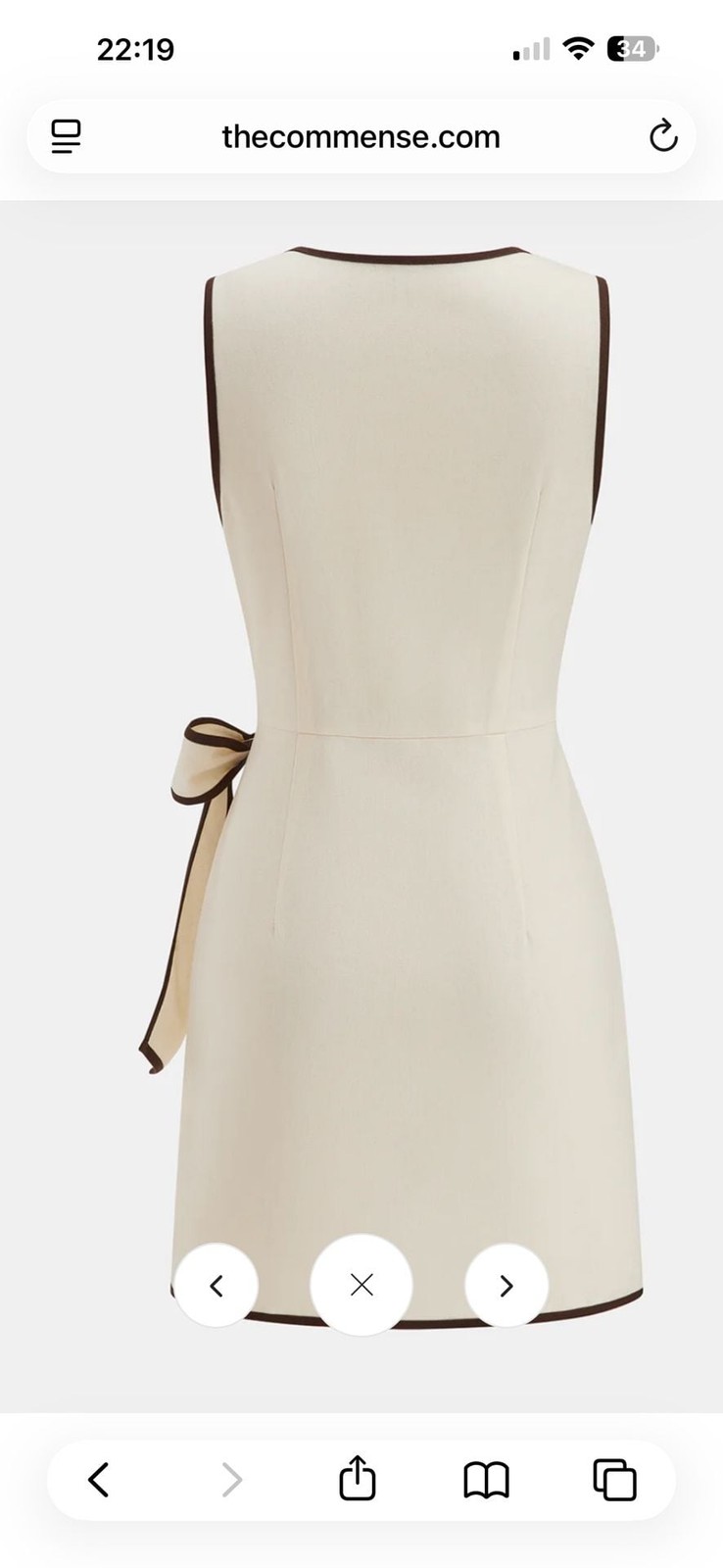 Commense Linen-Blend Contrast Trim Wrap Dress