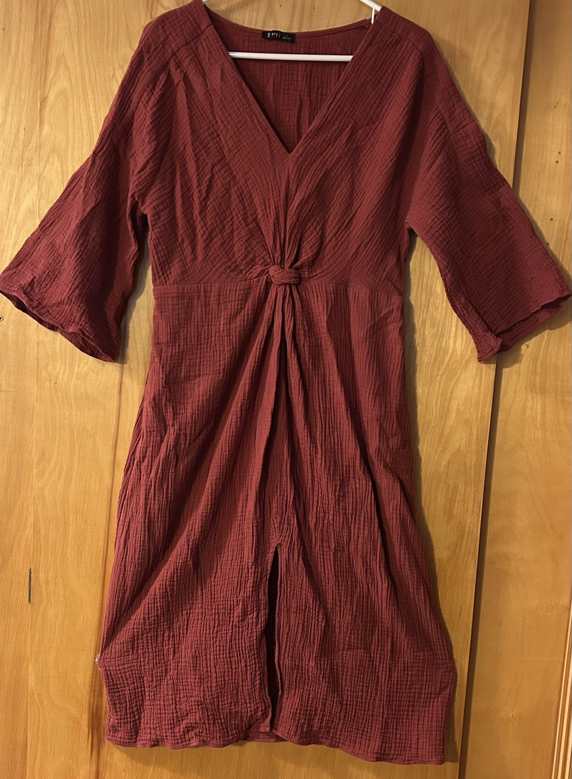 Very J Dress L Rust Cool Gauze Lined Cotton