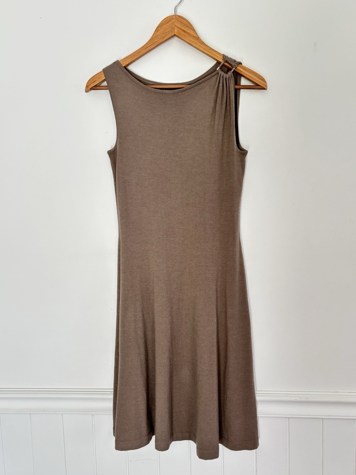 Ralph Lauren Black Label Neutral Knit Sweater Dress Size Small Minimalist *d86