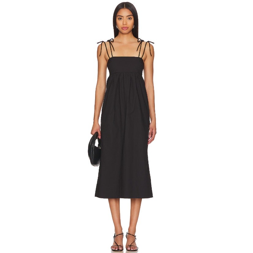 GANNI Cotton Poplin String Midi Dress NWT Black Multi-Strap Women’s 34/US 2