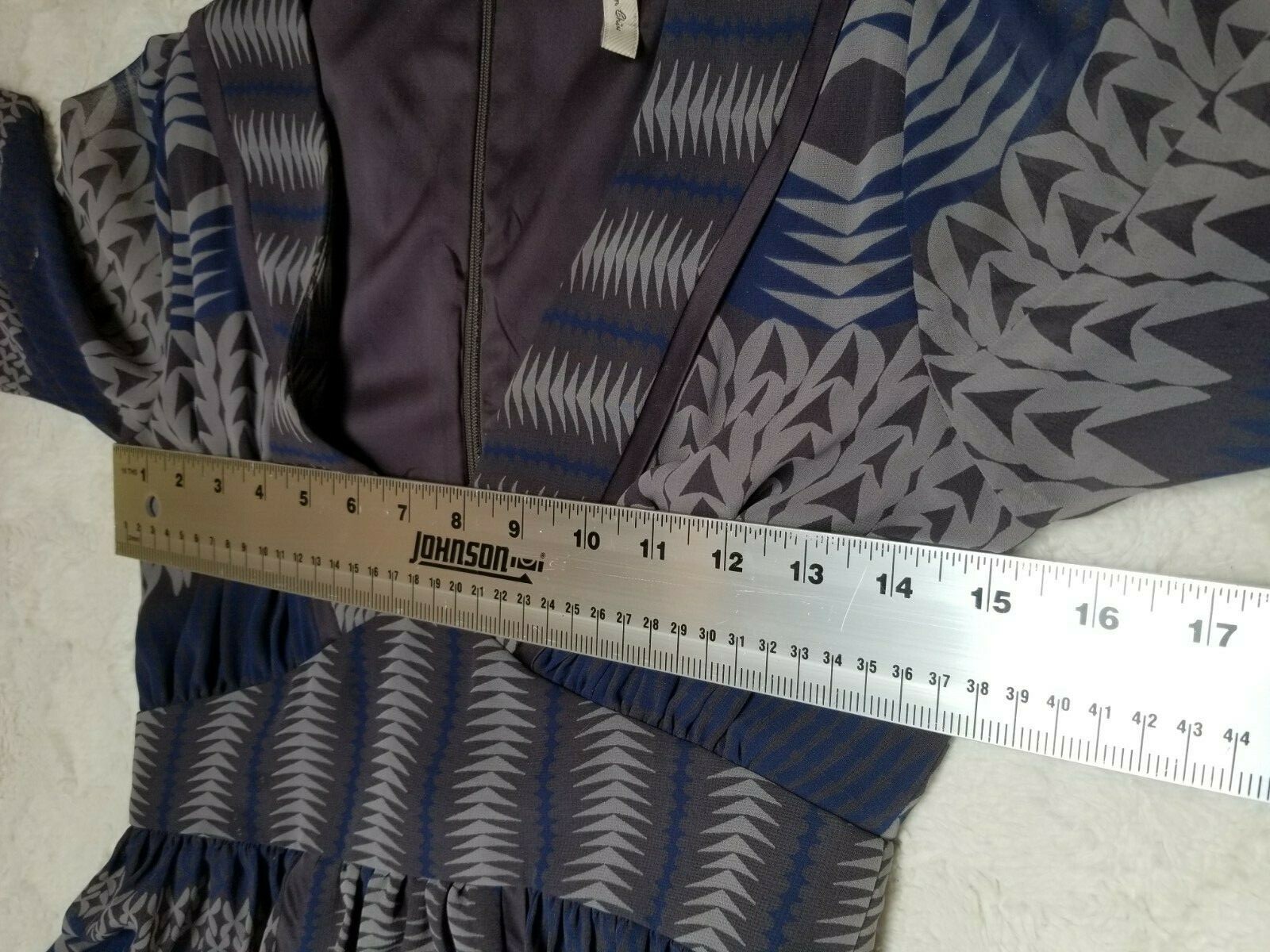 Vintage BCBGENERATION Womens V-neck Empire Waist Dress Size 0 Blue Lined