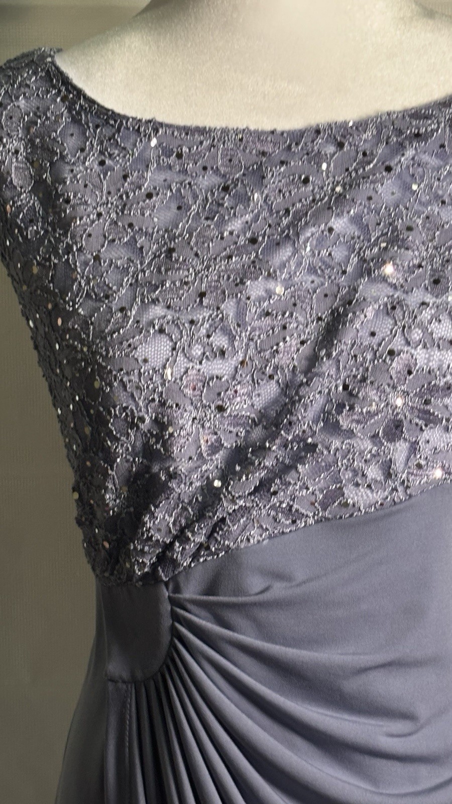connected Apparel Women’s Silver Sequen Dresssequin dress gray 8