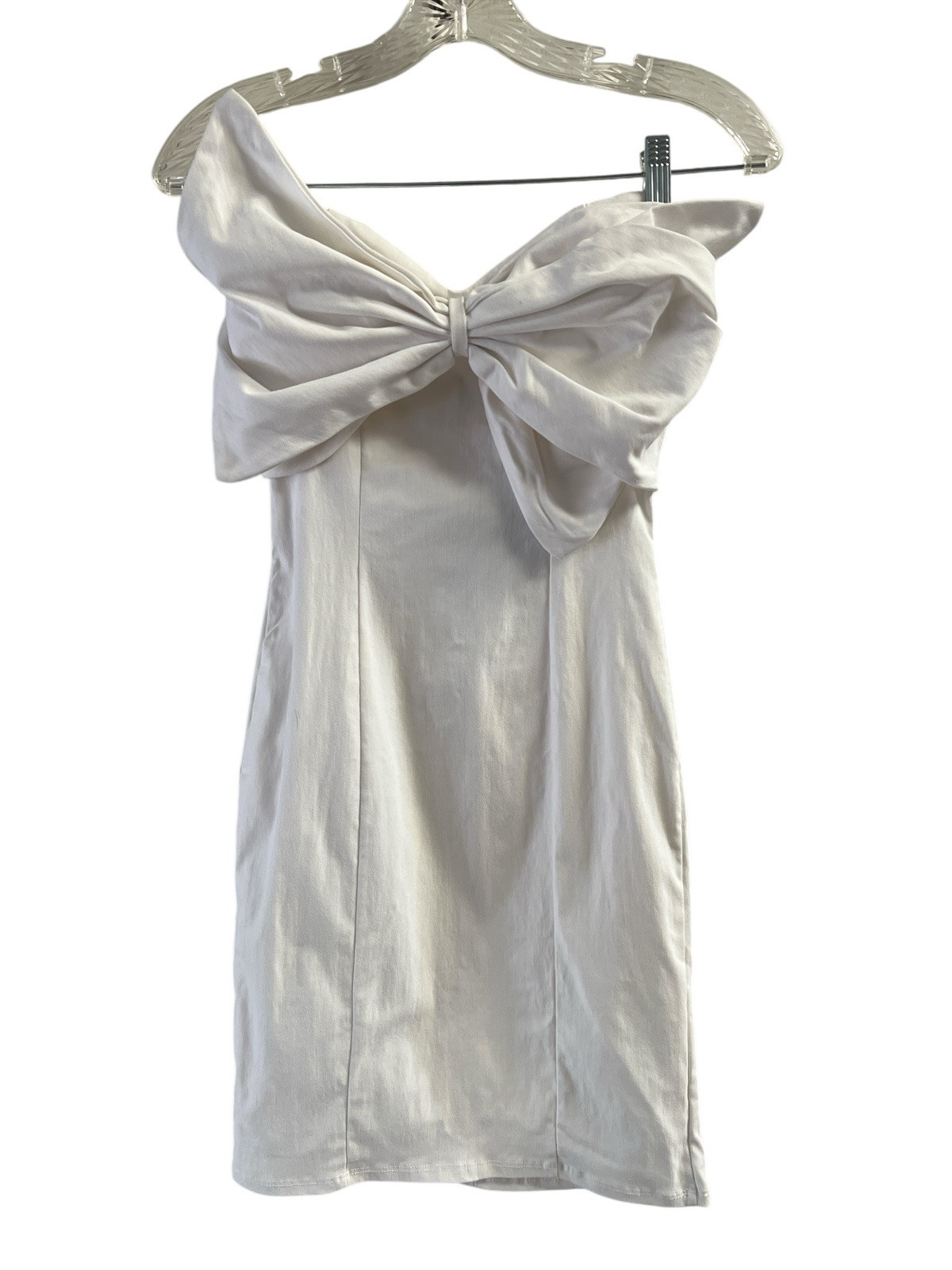Fashion Nova Bow And Arrow White Strapless Mini Dress Size S NWT