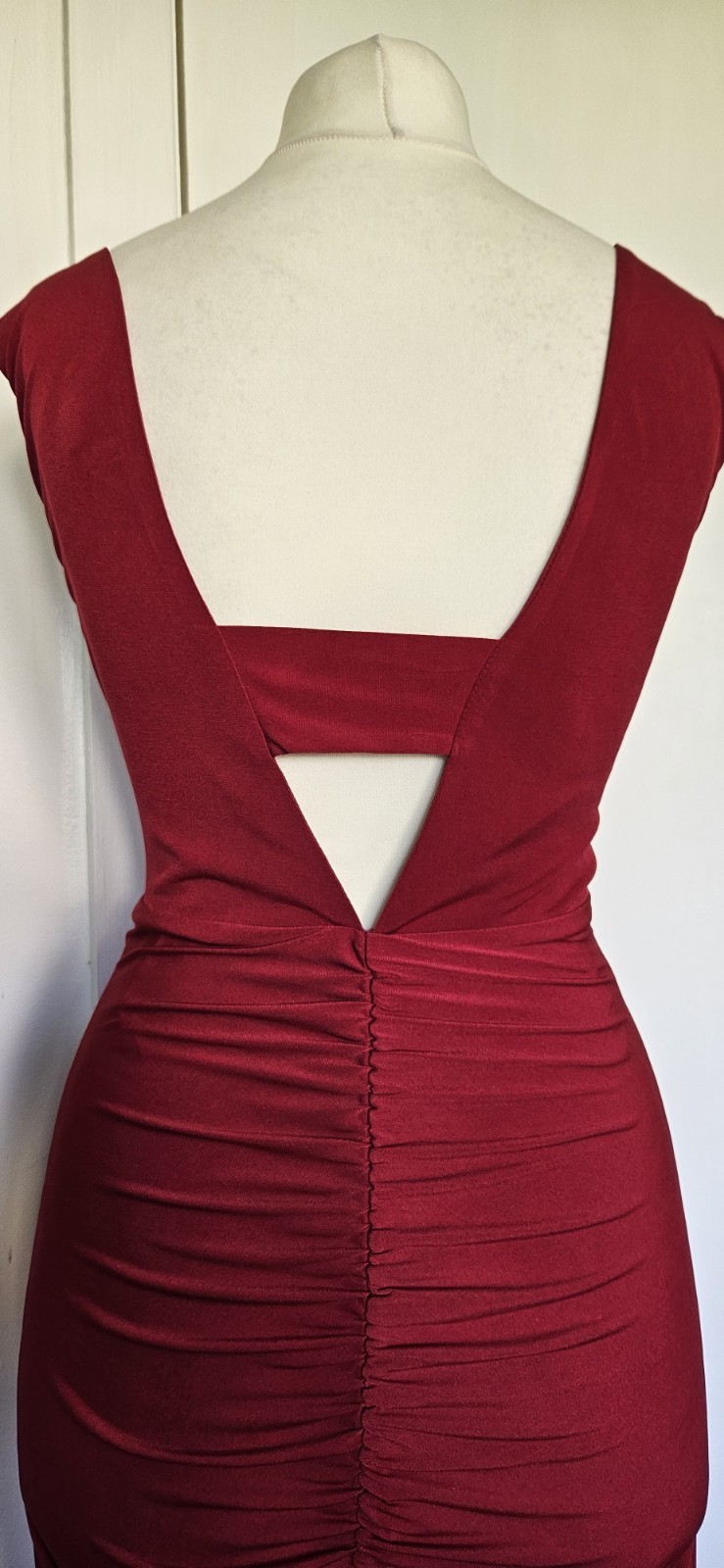 COAST Dress Sz 14 Red maxi prom long party wedding Guest Evening Ruched Cruise