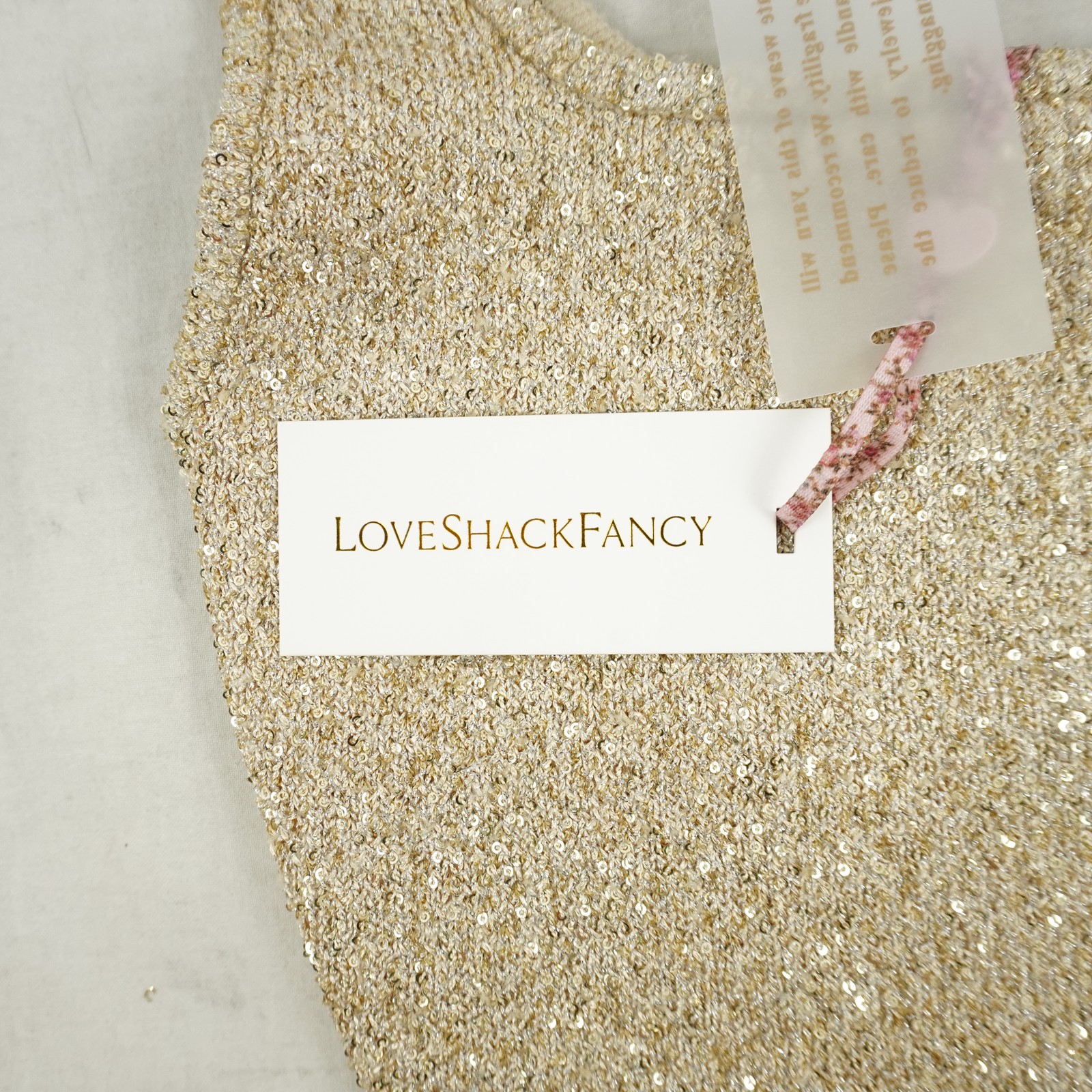 LoveShackFancy Sarajane Sequin Knit Mini Dress In Honey Gold Women’s Size Small