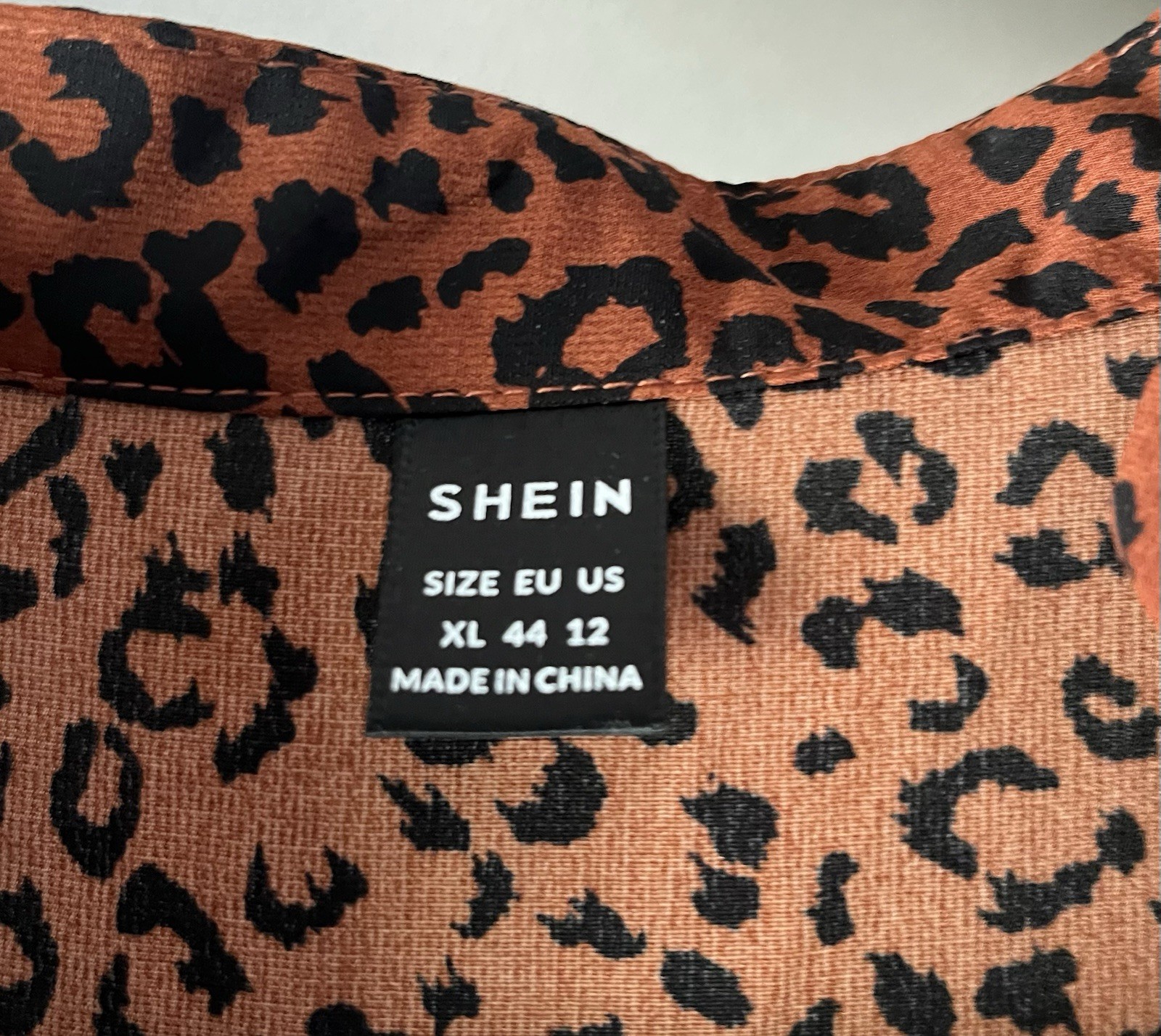 Ankle Length Boho Leopard Print Brown Black Dress SHEIN Women’s XL NWOT