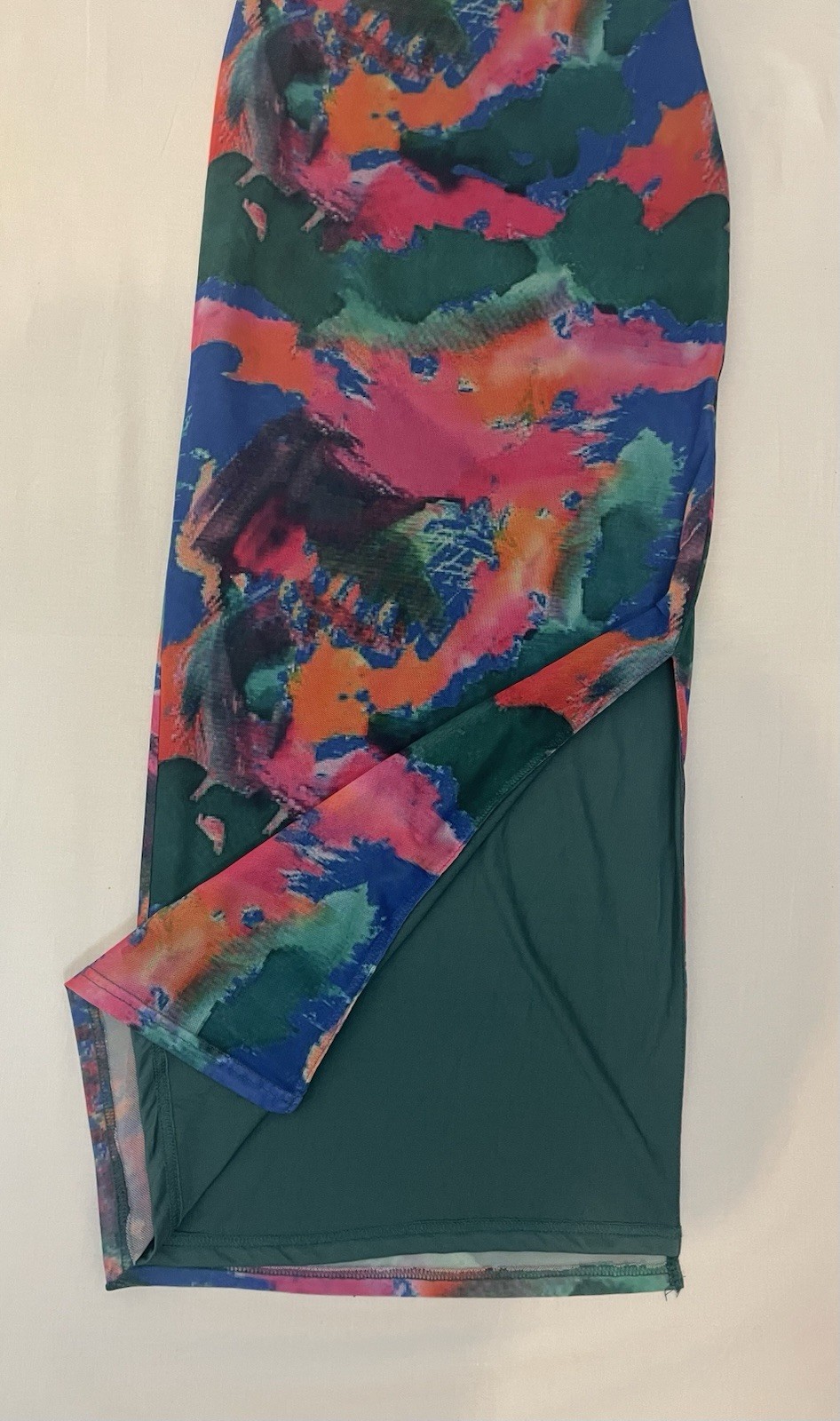 Sixth june maxi mesh bodycon full length fitted dress multicoloured size S 6/8