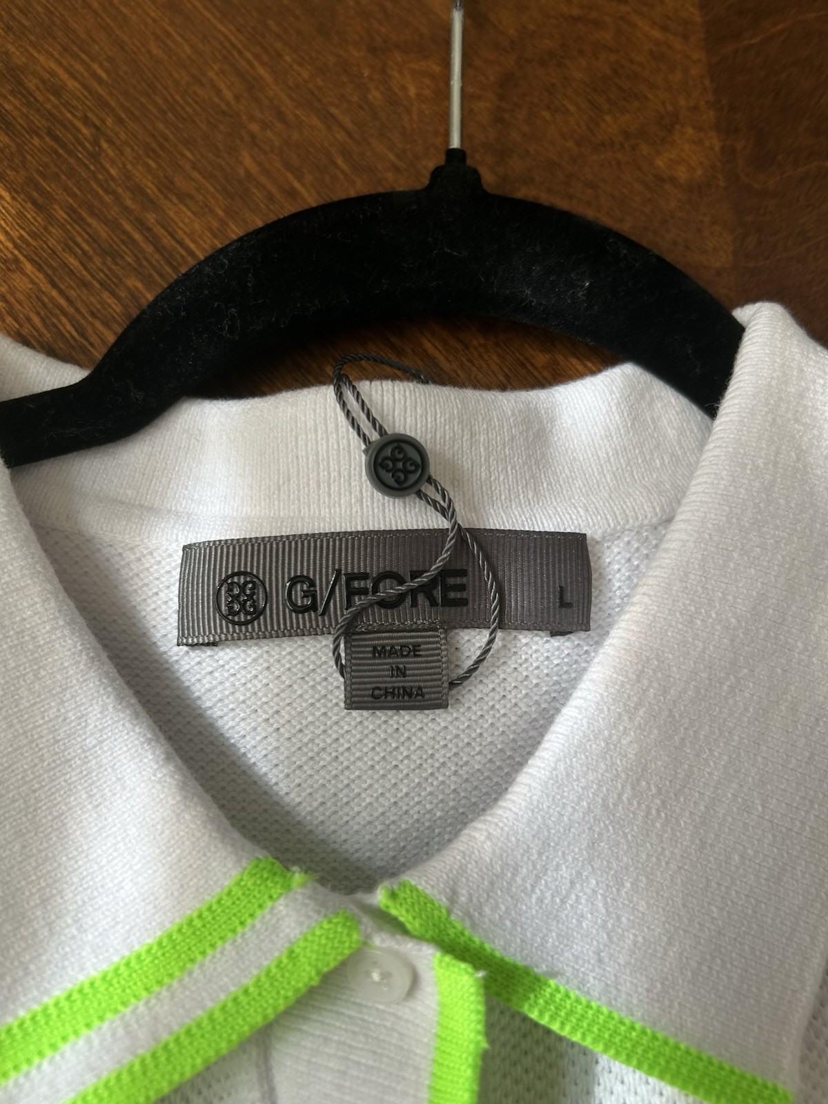 G/Fore Fully Fashioned Cotton Pique Sleeveless Polo Dress White Size L NWT Women