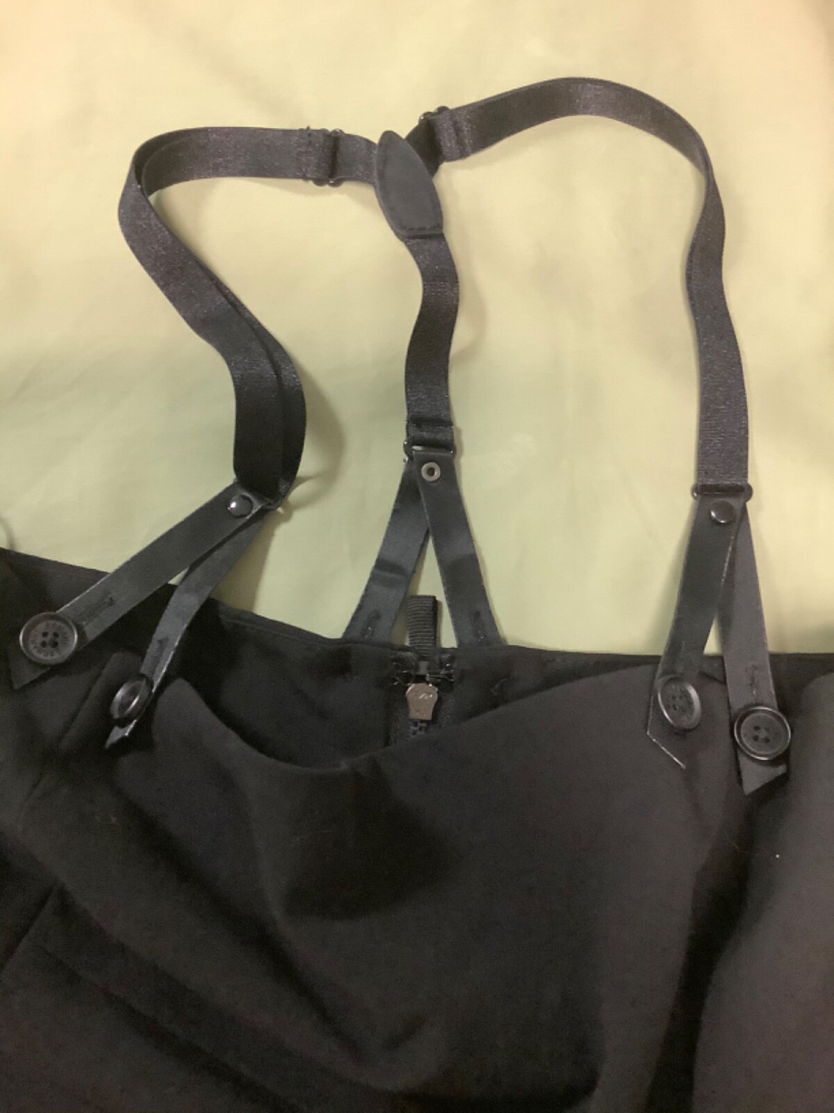 Armani Exchange Black Sleeveless Mini Dress with suspenders