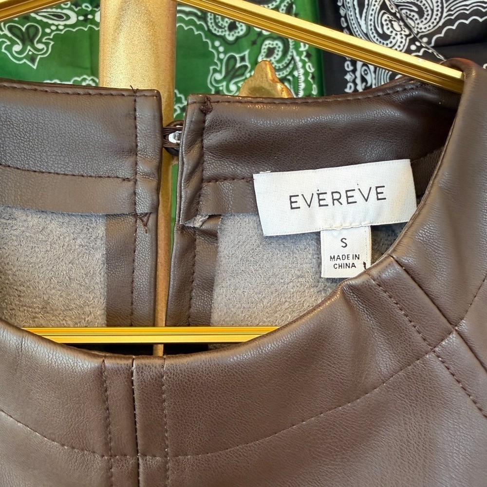 NWOT Evereve Chocolate Faux Leather Dress