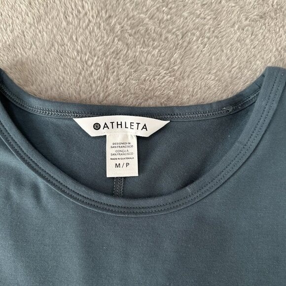 Athleta 2025 Essential Tee Shirt Dress Women’s Medium Petite Blue Supima Cotton