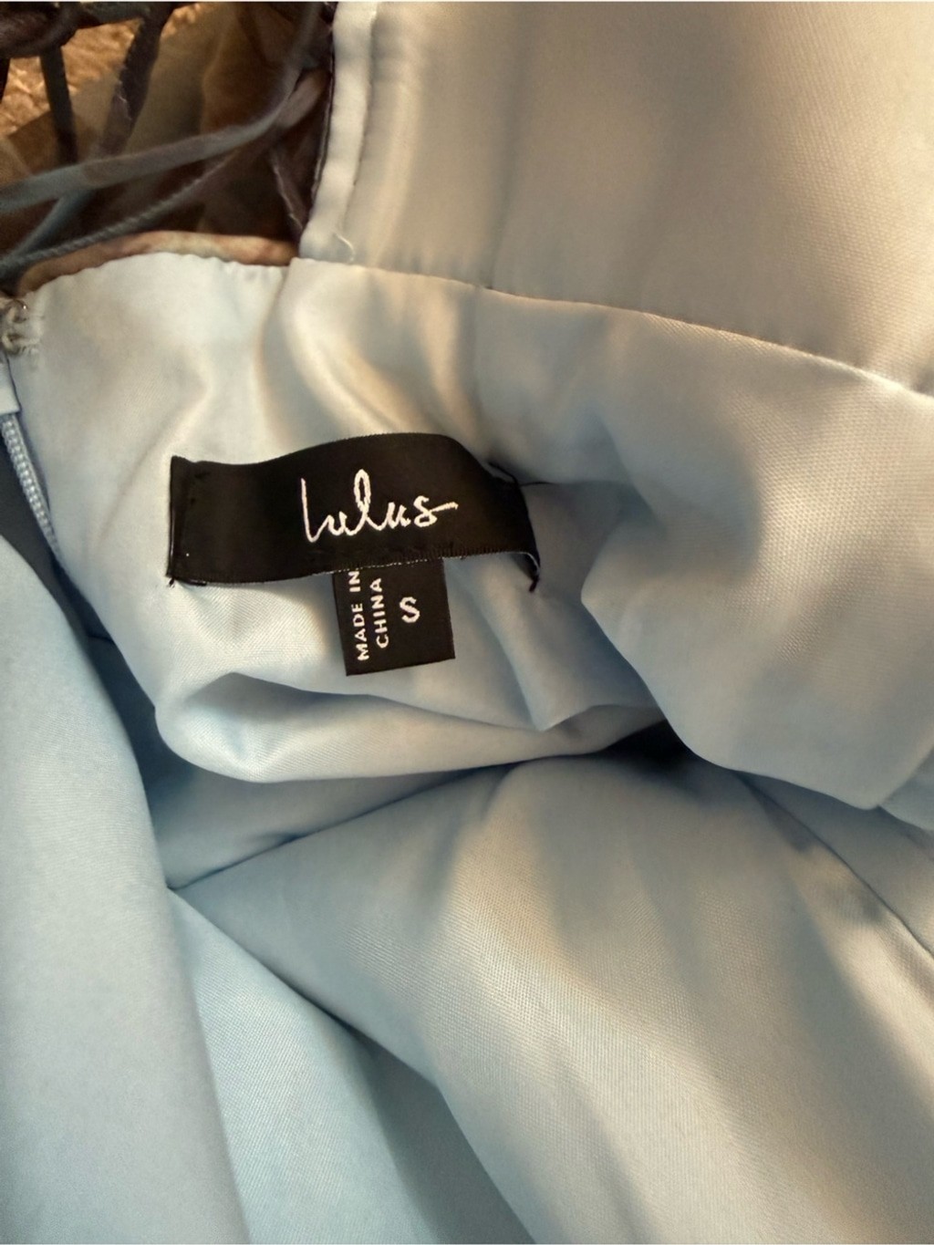 Lulu’s Strapless Blue Floral Pleated Organza Gown Most Beautiful Day Maxi Dress