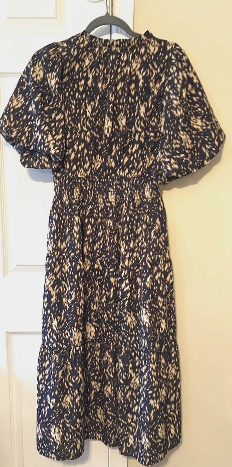 THML SMALL Boho Anthropologie Puff Sleeve Sassy Classy Flowy Tiered Maxi Dress😍