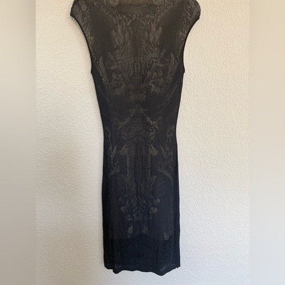 Elegant Deep Navy Lace Sheath Dress | Cap Sleeve Illusion | Fully Lined