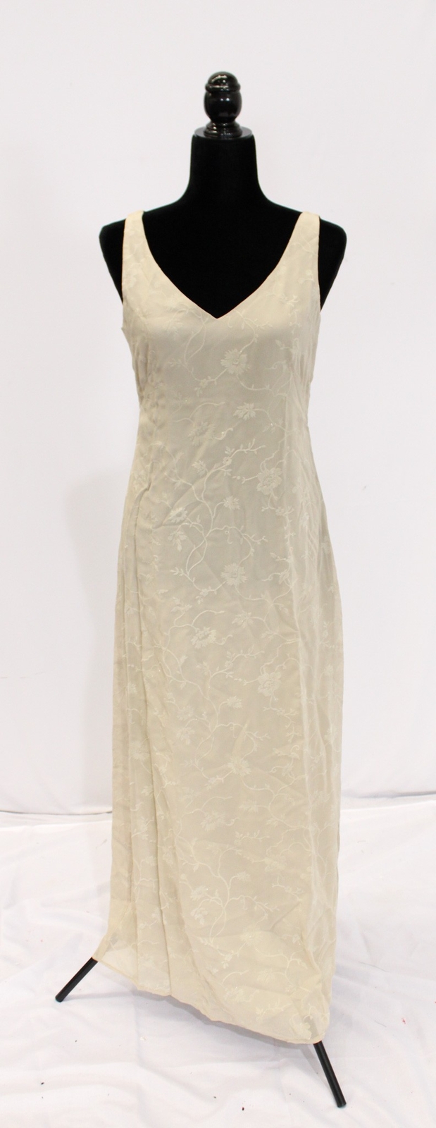 Siri Women’s 4297 Double V Floral Sparkle Detail Chiffon Gown BE5 Nude Size 6