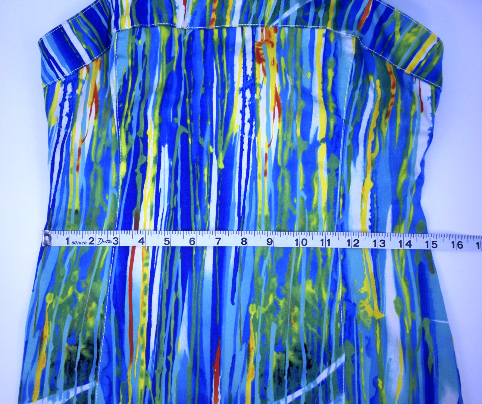 Alberto Makali Spaghetti Strap Watercolor Abstract Mini Dress Size 8 Y2K USA